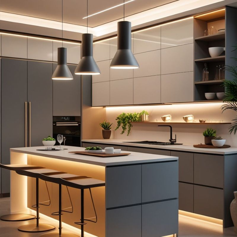 Bếp hiện đại công nghệ, ánh sáng LED