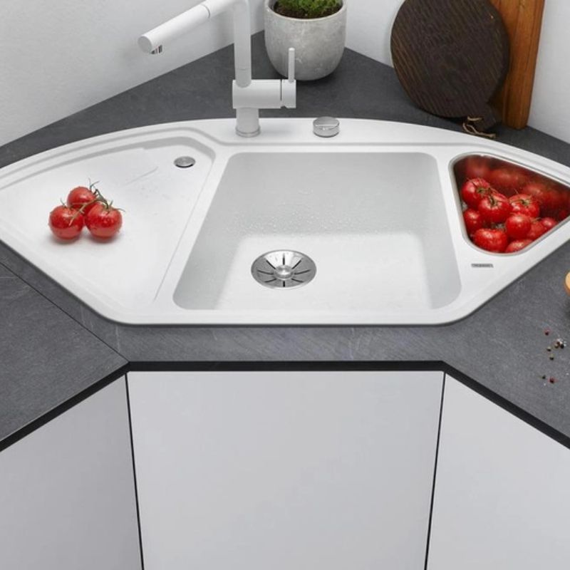 Bồn rửa chén đặt góc bếp