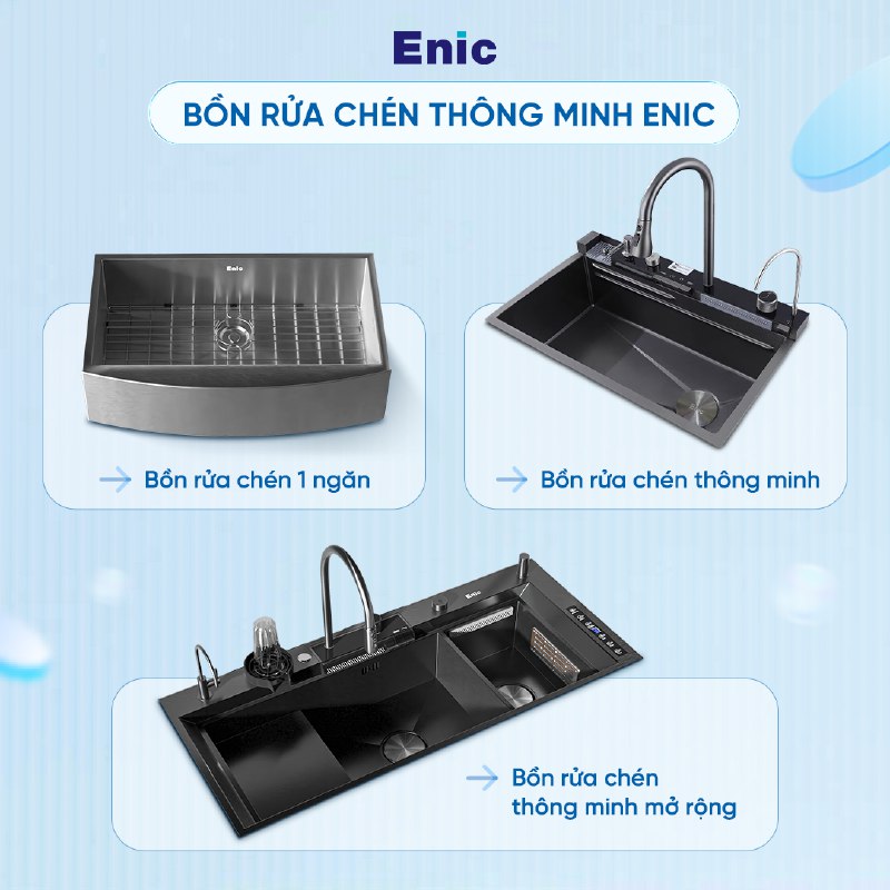 Bồn rửa chén Enic có mẫu mã đa dạng
