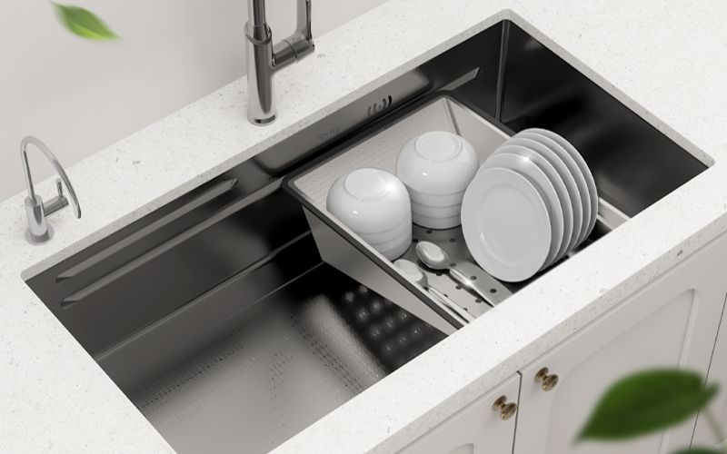 Cách lắp bồn rửa chén âm bàn