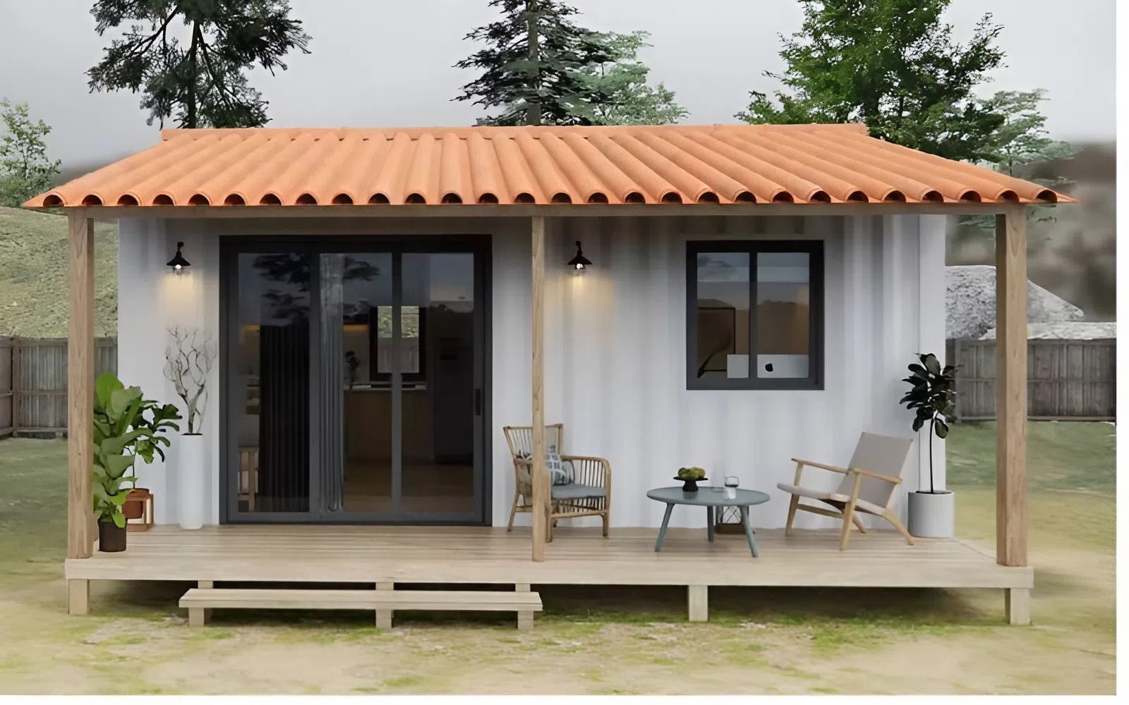 Mẫu nhà tiền chế đẹp mini dưới 25m²