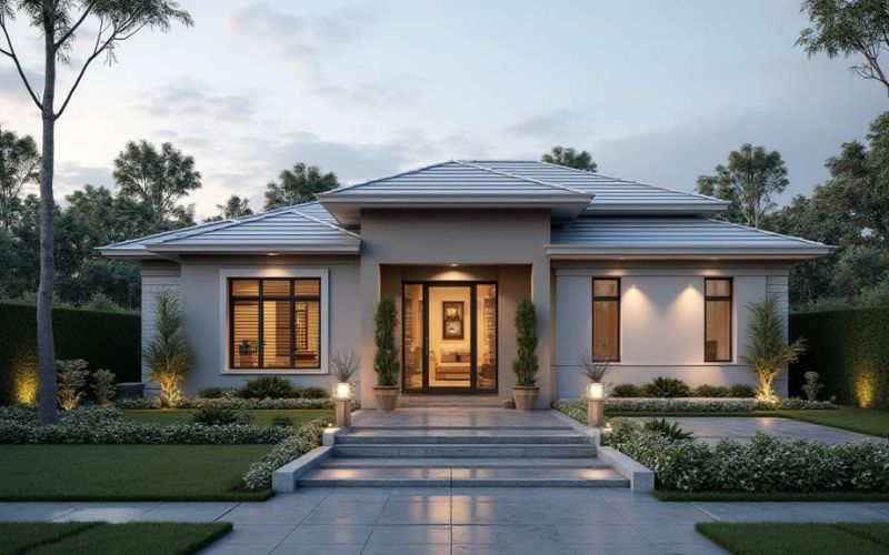 Nhà mái Nhật 3 gian phong cách đồng quê