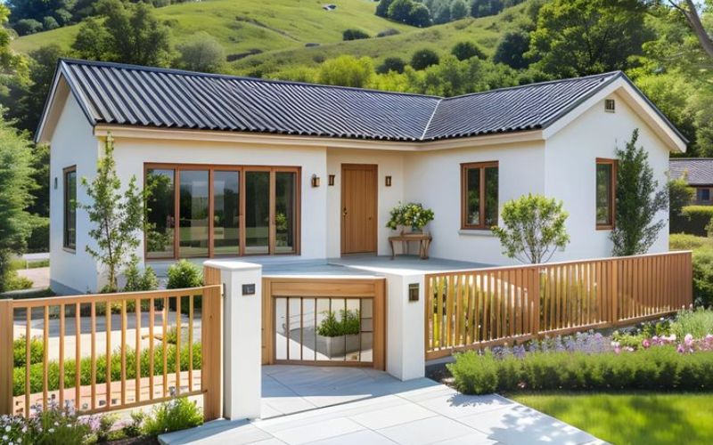 Nhà mái Nhật chữ L đơn giản