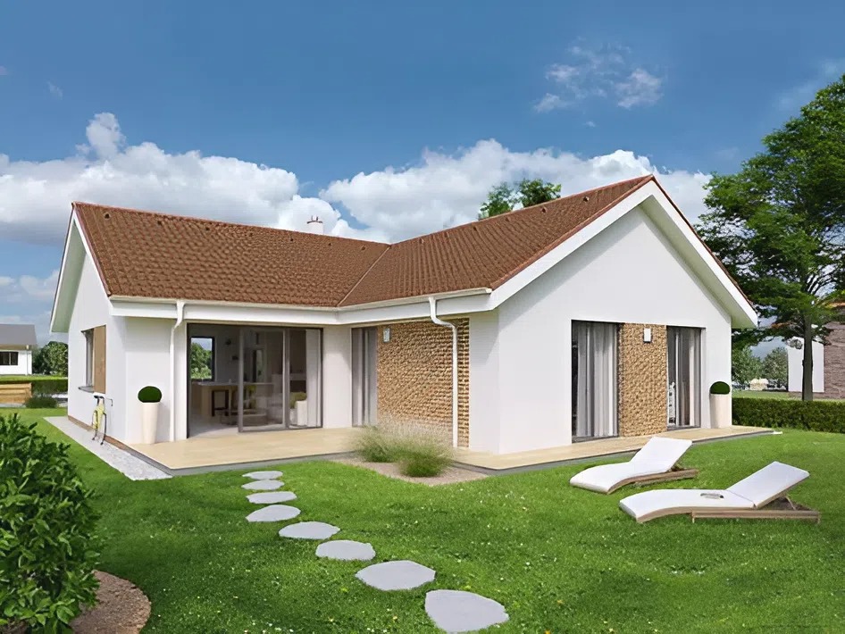 Nhà mái Nhật chữ L nhỏ gọn 