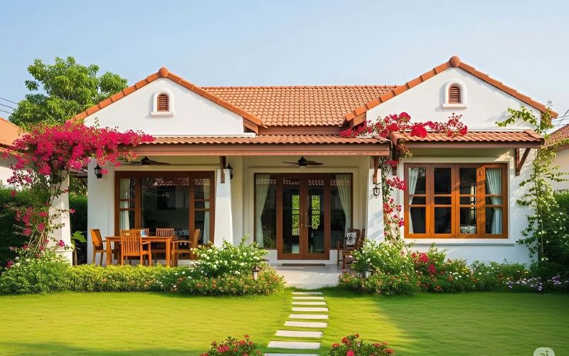 Nhà mái Nhật chữ U thoáng mát