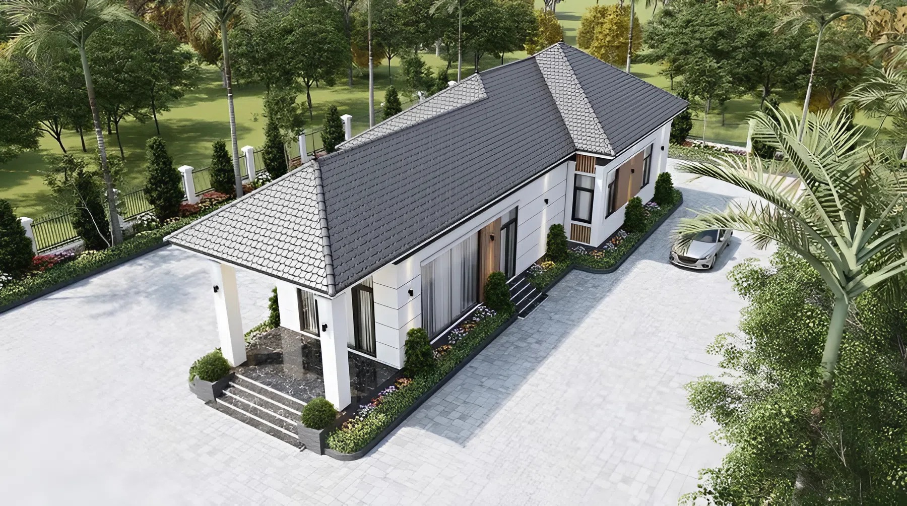 Nhà mái Nhật có chiều sâu lớn