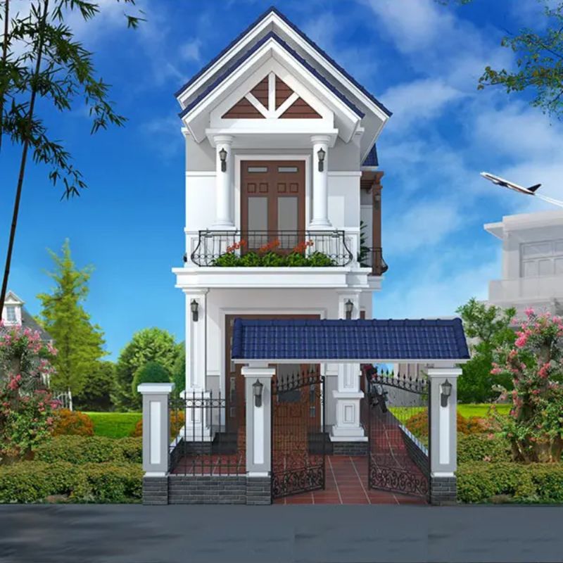 Nhà mái Nhật có thiết kế mặt tiền nhỏ gọn 