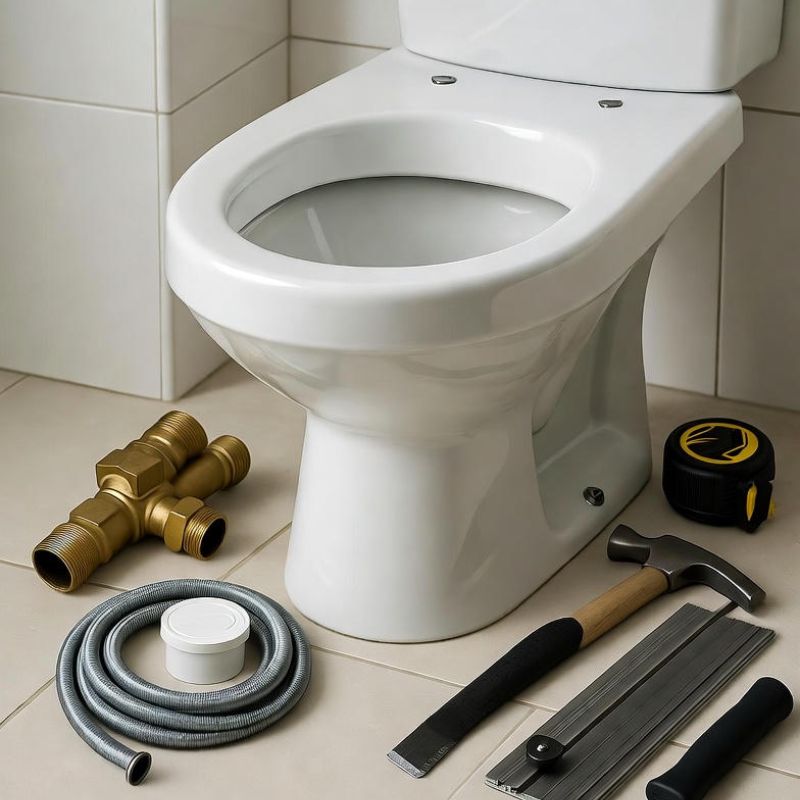 Dụng cụ cần chuẩn bị để thi công đổi từ bồn cầu xổm sang bồn cầu bệt 