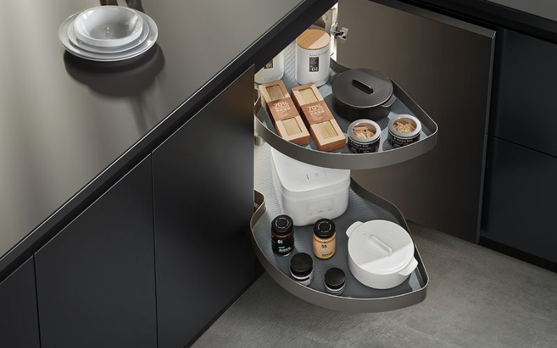 Giá xoay góc tủ bếp là gì?