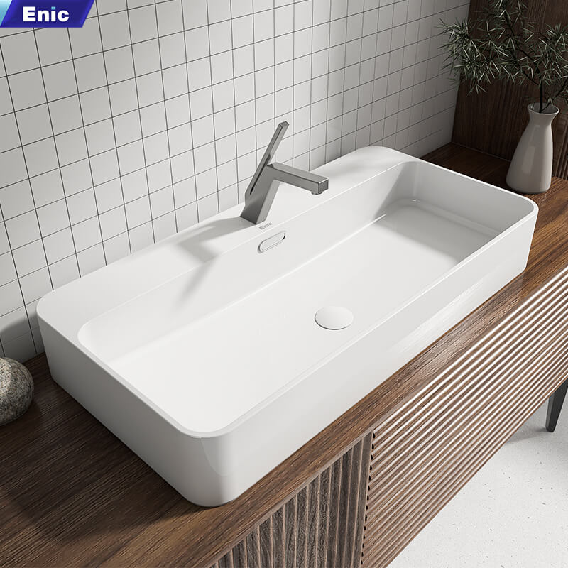 Lavabo để bàn Enic S6 trắng bóng