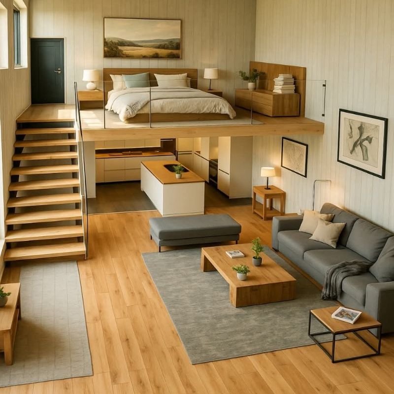 Nhà gác lửng 1 phòng ngủ