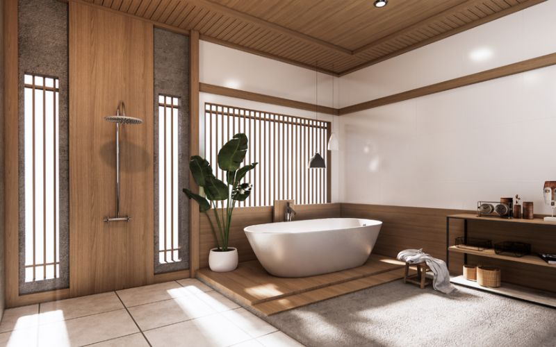 Nhà tắm Nhật thiết kế đón nắng