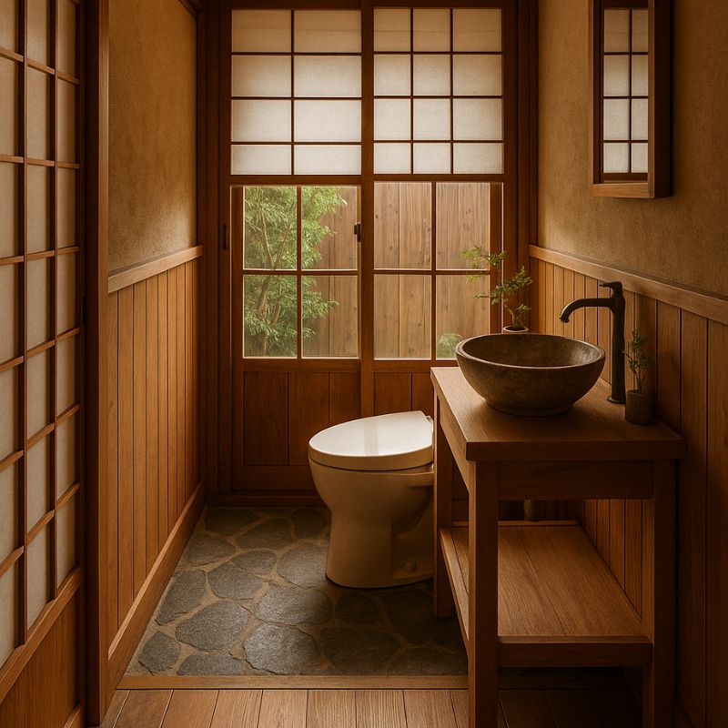 Nhà tắm Nhật truyền thống nhỏ gọn 