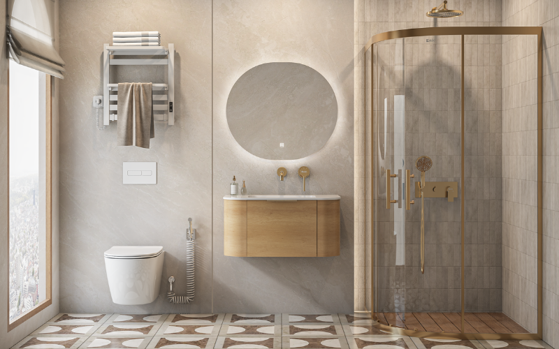 Nhà vệ sinh Nhật nhỏ dùng thiết bị vệ sinh hiện đại