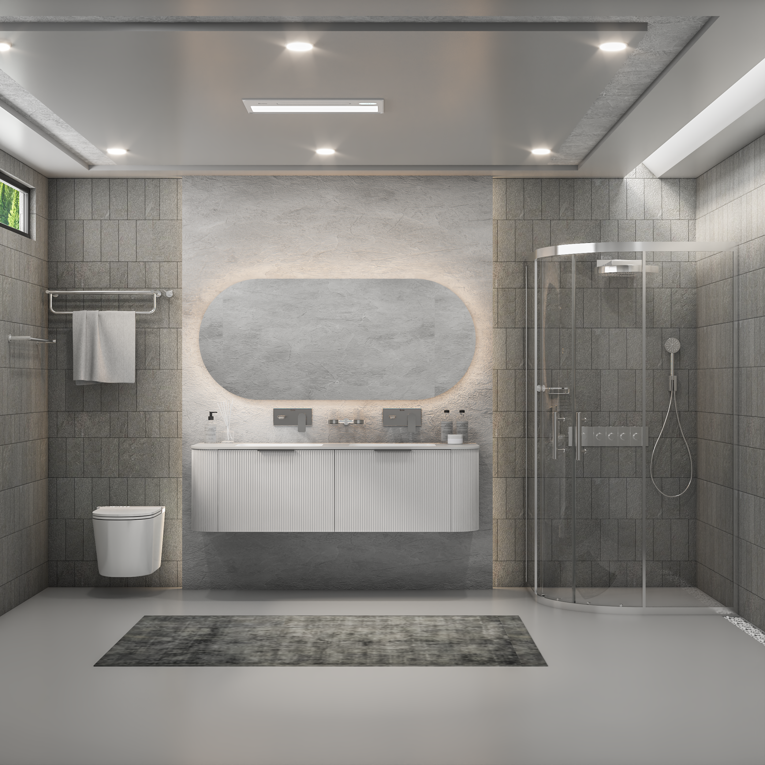 Phòng tắm kính hiện đại tối giản