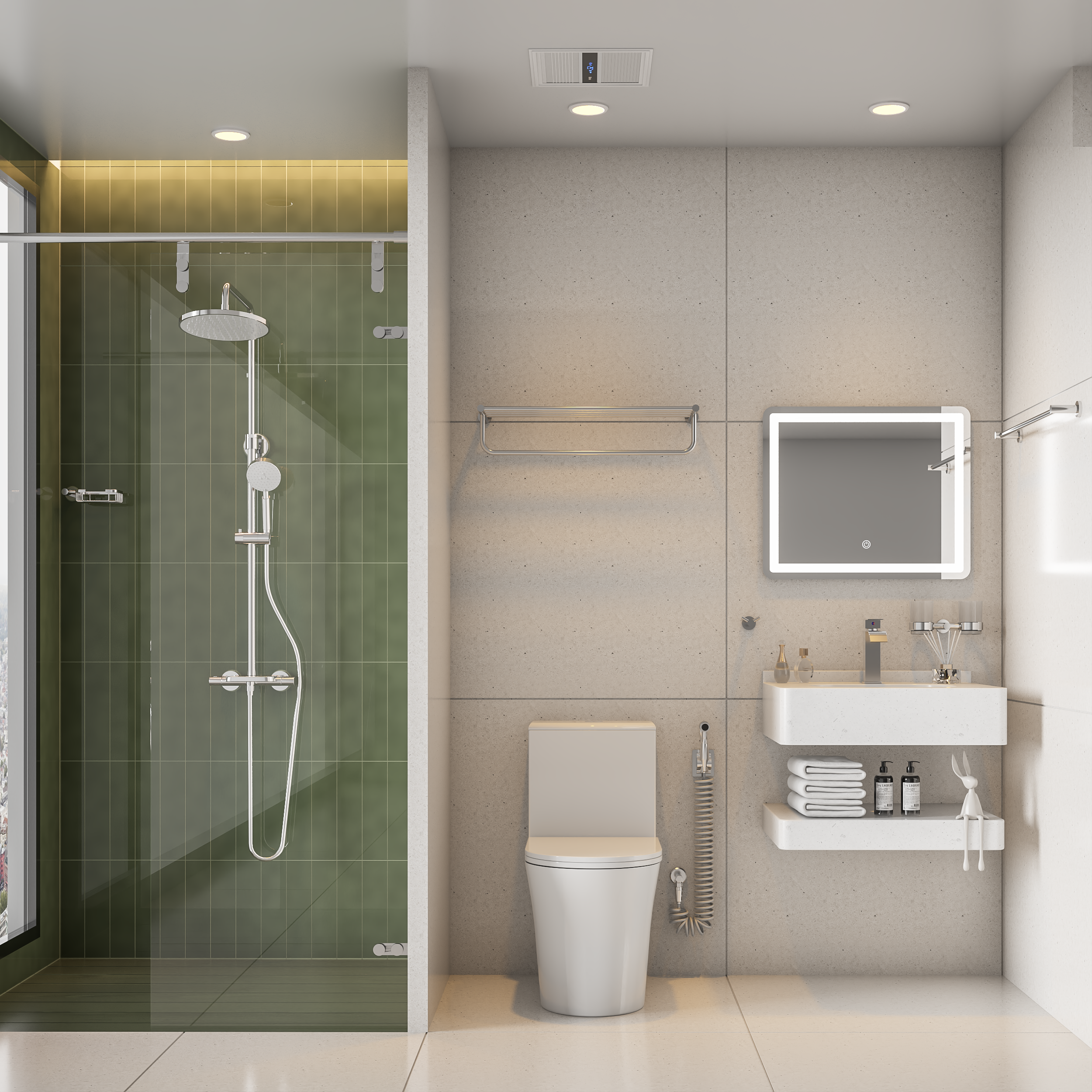 Phòng tắm kính nhỏ tiết kiệm diện tích