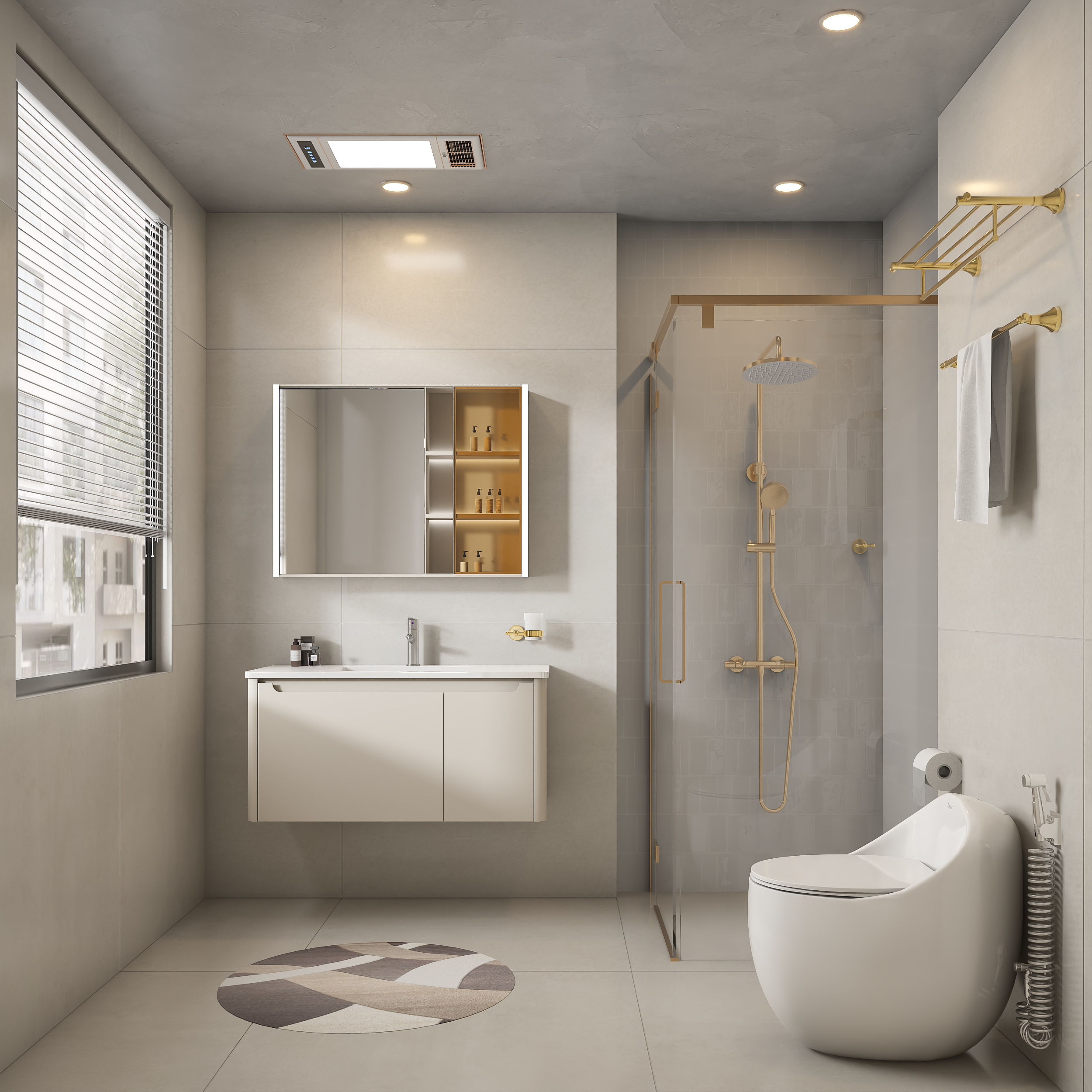 Phòng tắm kính thiết kế cho diện tích vừa