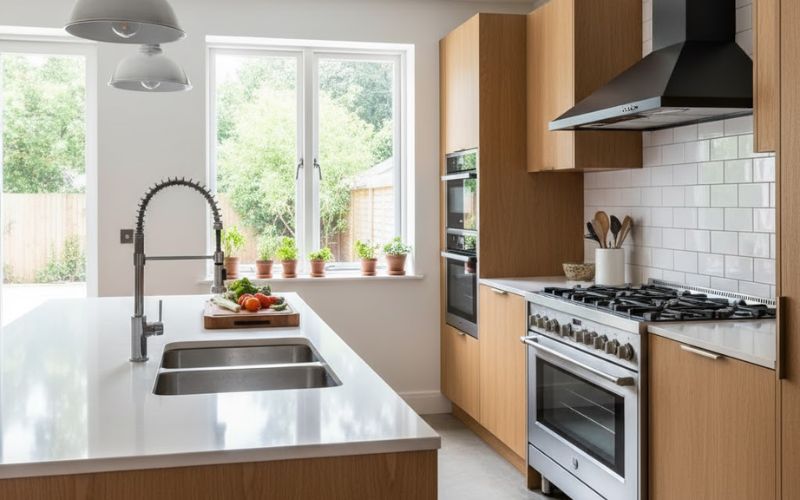 Tại sao bếp không được để đối diện bồn rửa chén 