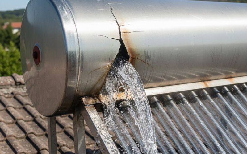 Hậu quả khi máy nước nóng năng lượng mặt trời bị tràn nước