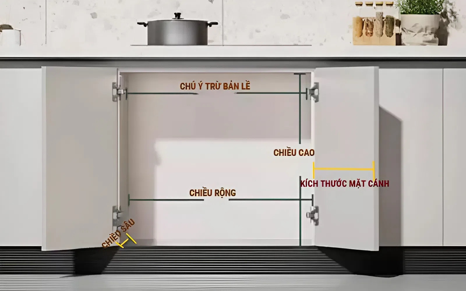 Kích thước kệ để gia vị tủ bếp dưới