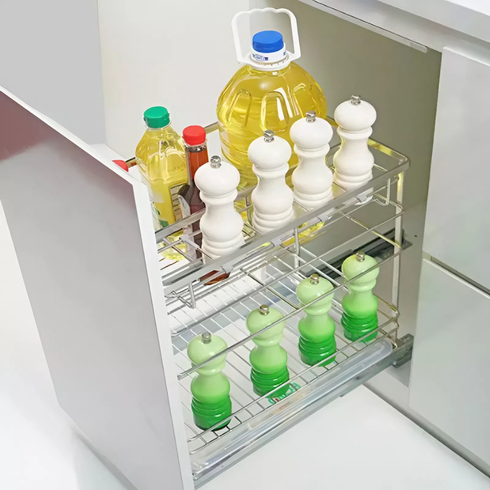 Kinh nghiệm chọn kệ gia vị tủ bếp dưới