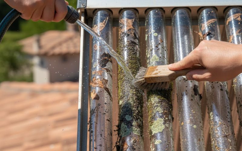 Làm sạch bề mặt ống thu nhiệt