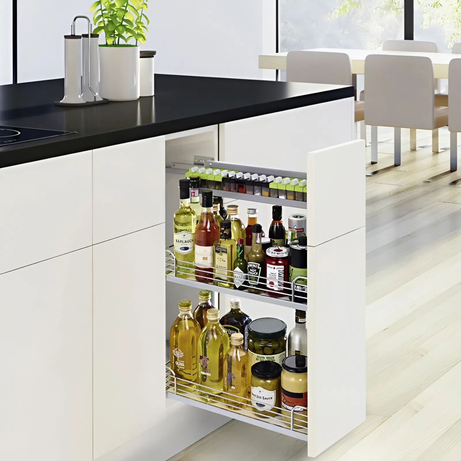 Lợi ích kệ để gia vị tủ bếp dưới