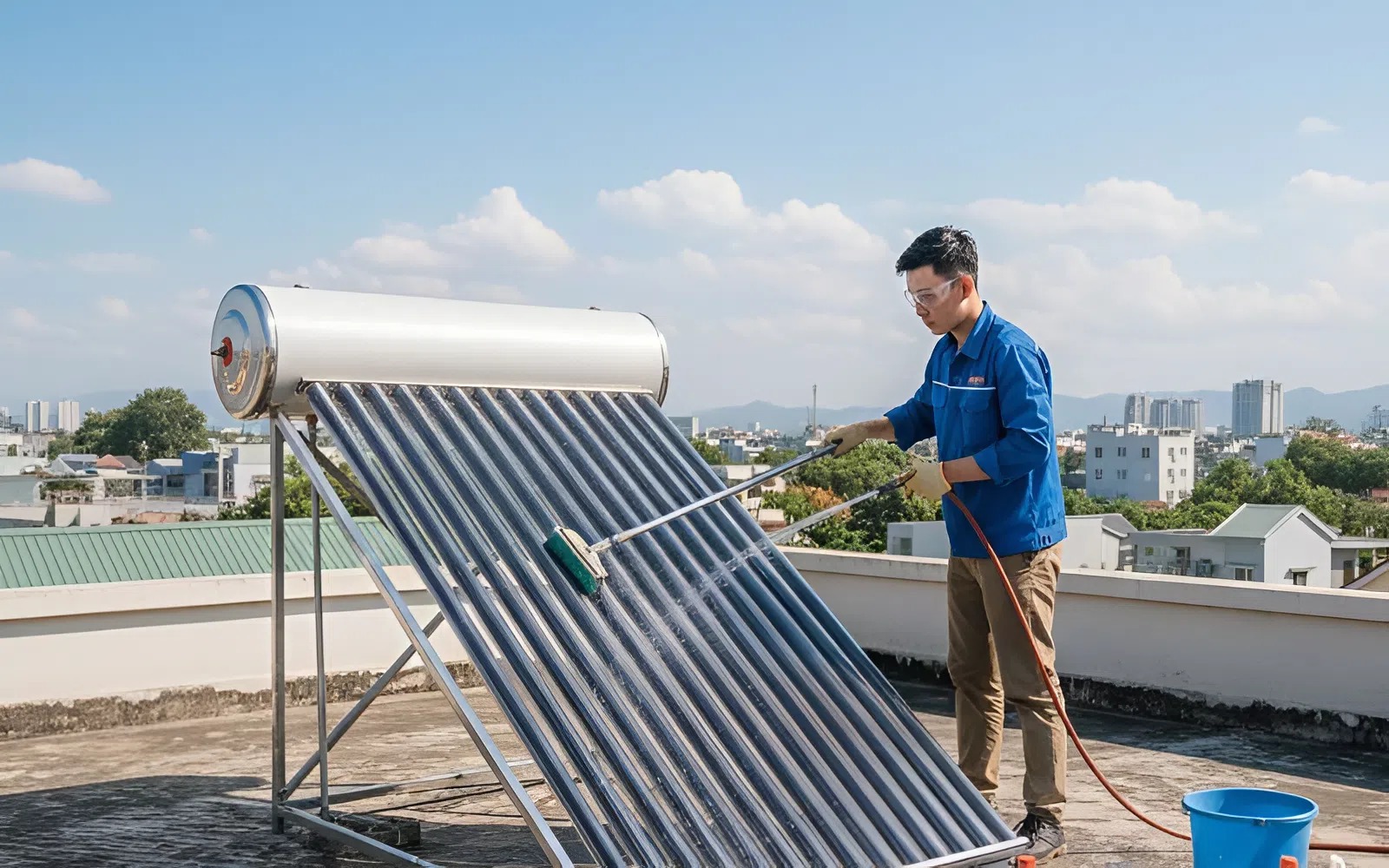 Lợi ích vệ sinh máy nước nóng năng lượng mặt trời 