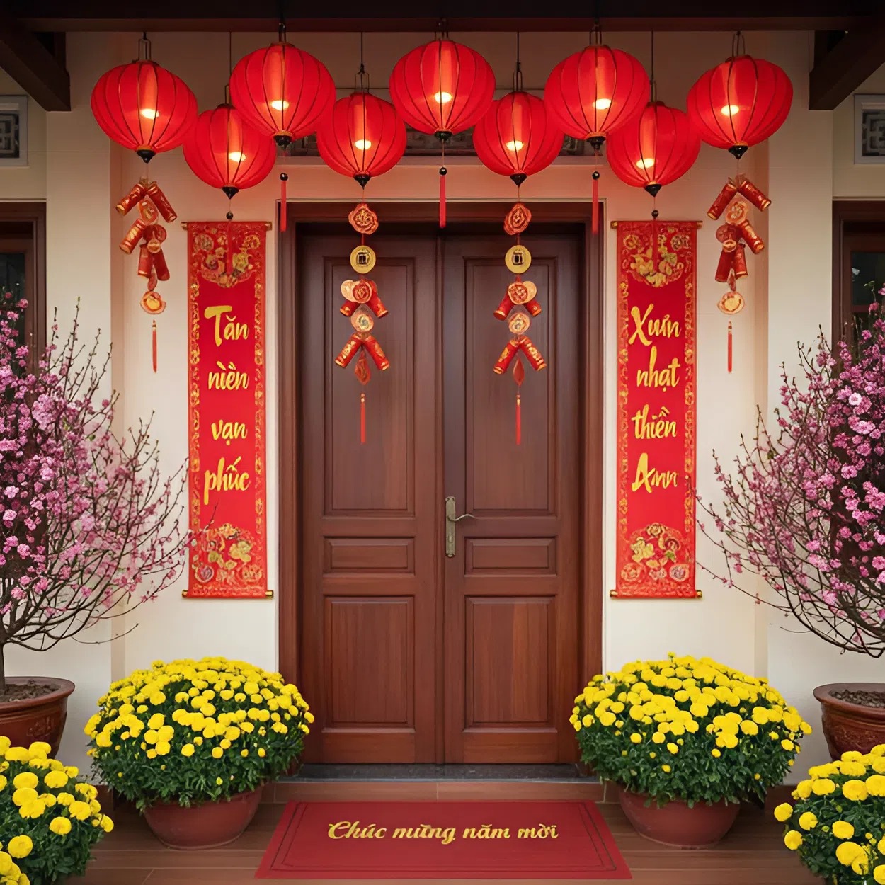 Trang trí trước nhà