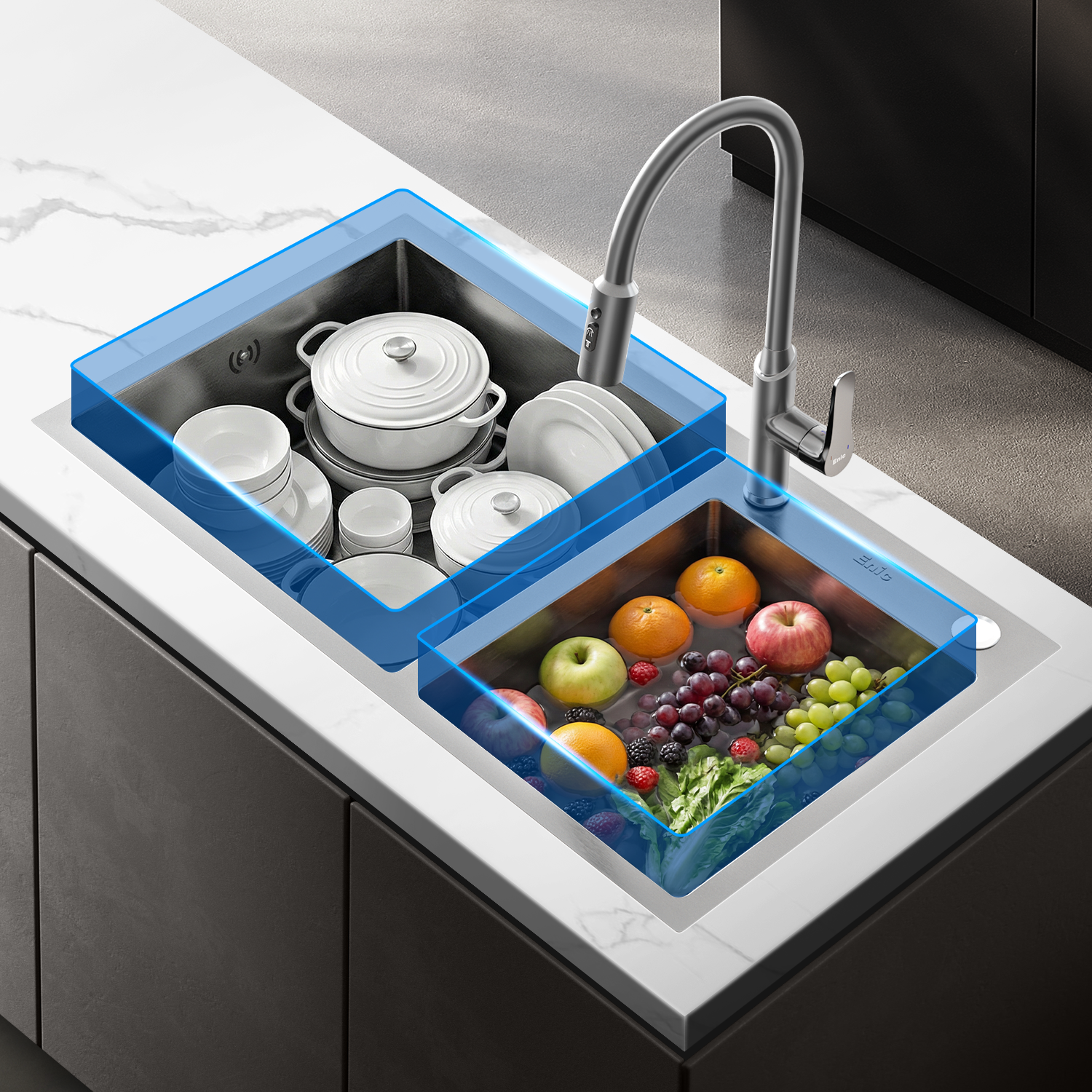 Ưu điểm bồn rửa chén 2  ngăn 