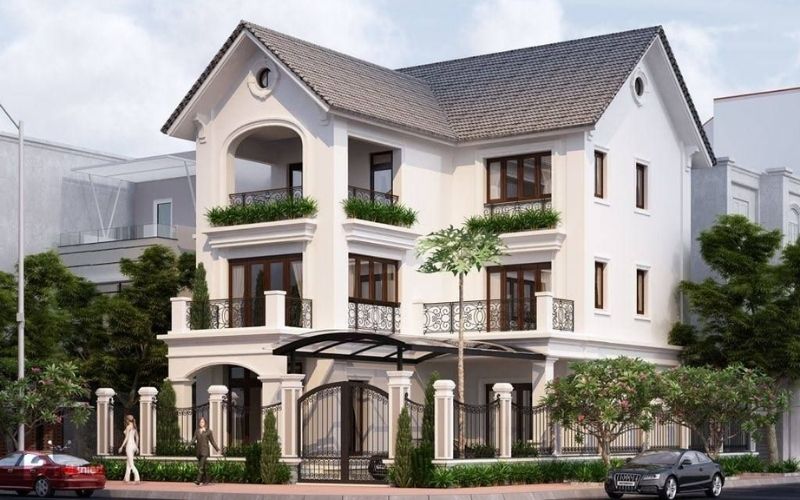 Nhà mái Thái 3 tầng có ban công rộng  