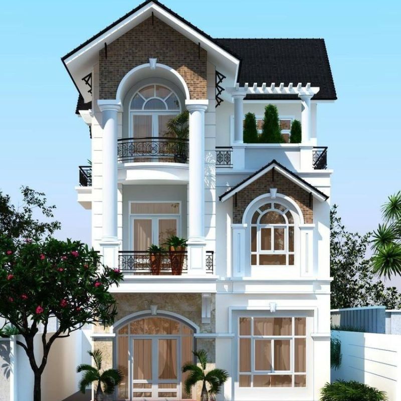 Nhà mái thái 3 tầng sang trọng 