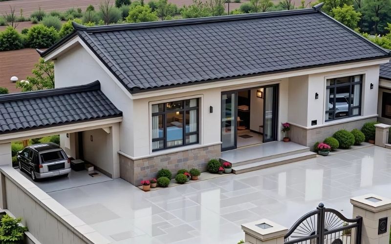 Nhà mái Thái thiết kế bề ngang rộng 