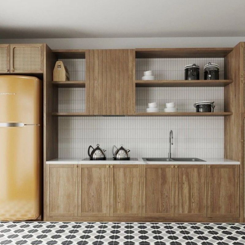 Kệ bếp thoáng đẹp tiết kiệm diện tích