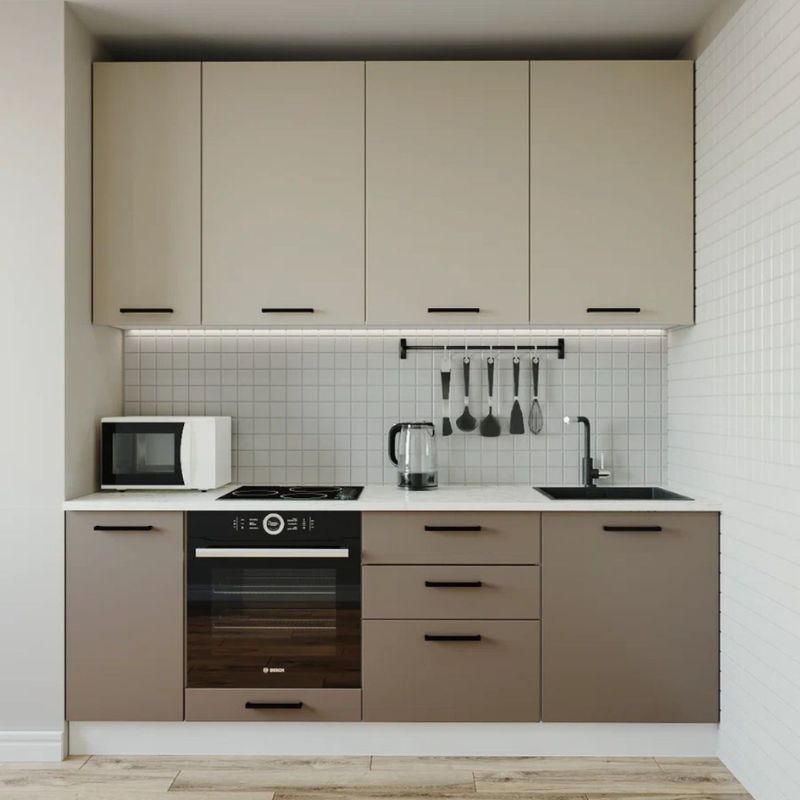 Tủ bếp dưới đẹp có ngăn kéo kết hợp với ngăn để lò nướng tiện lợi