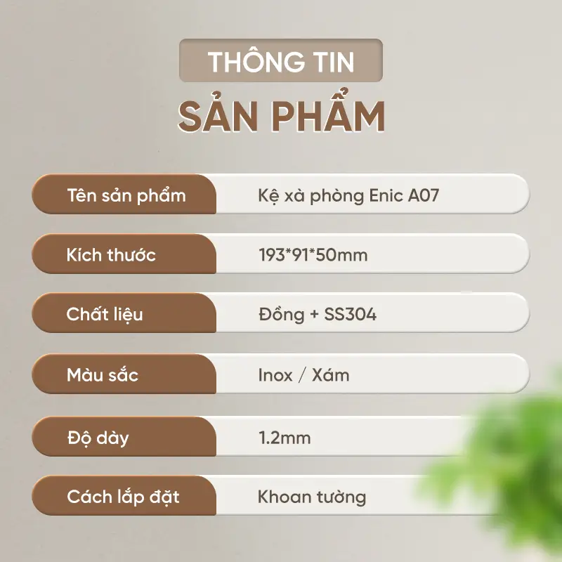 Kệ xà phòng Enic A07