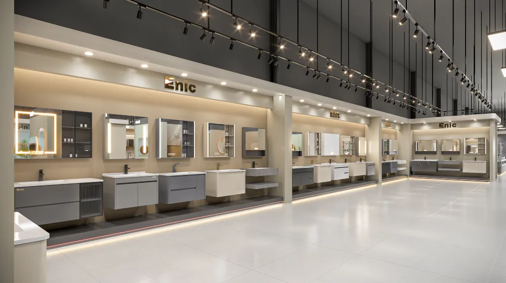 Khu vực trưng bày tủ gương Enic tại showroom
