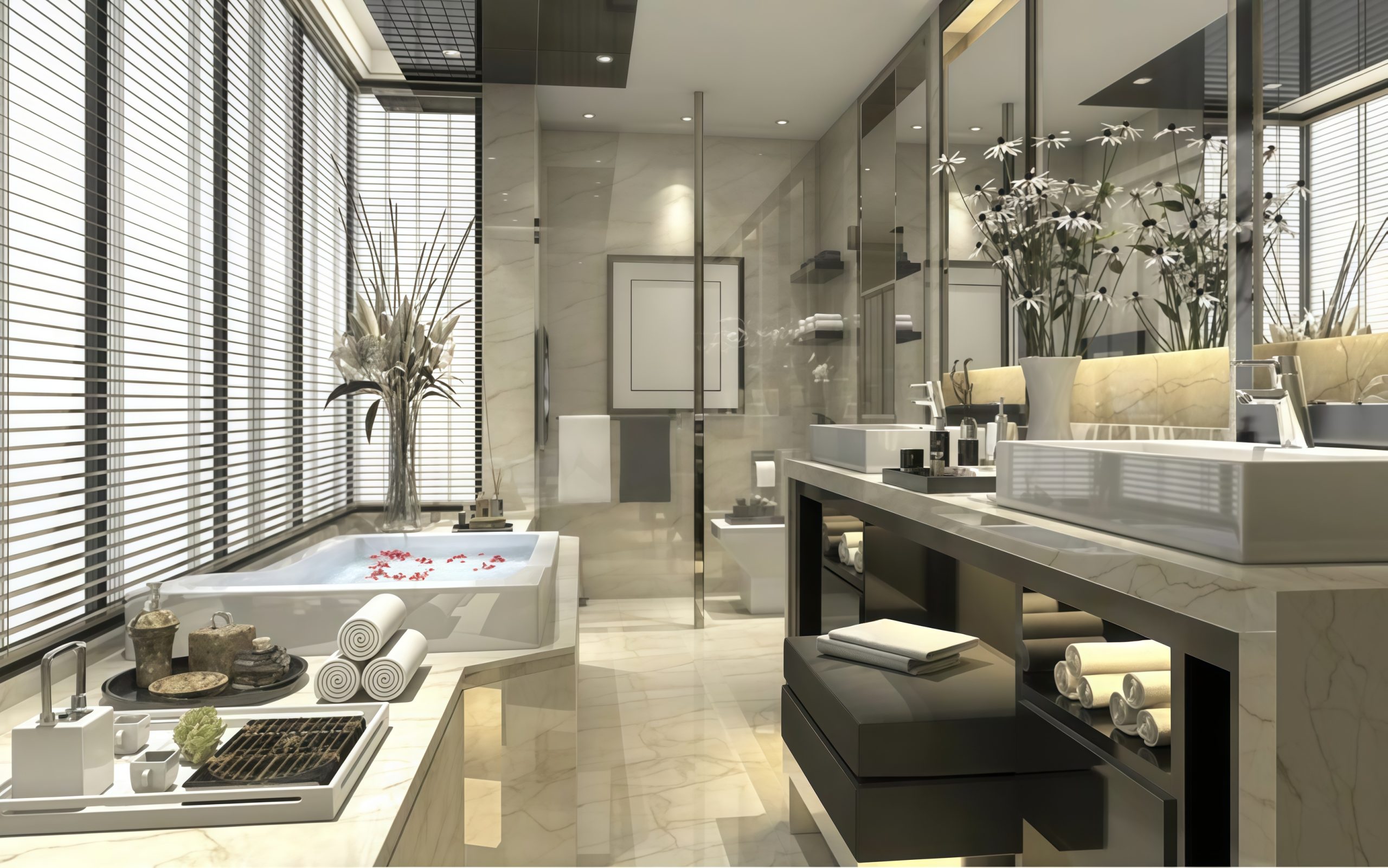 Cách bố trí thiết bị nhà tắm biệt thự theo mỗi diện tích 