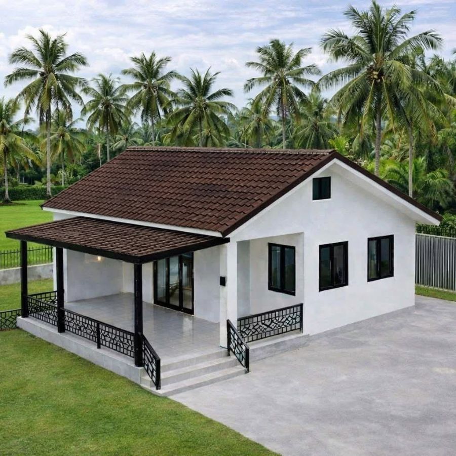 Mẫu nhà cấp 4 mái ngói 