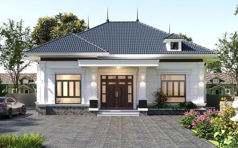 Nhà 1 tầng 3 phòng mái Nhật