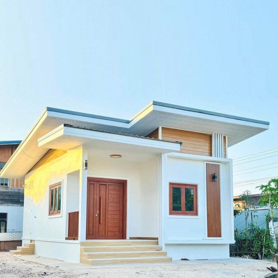 Nhà cấp 4 thiết kế phần mái độc đáo 