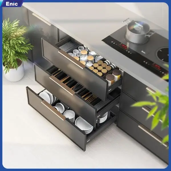 Phụ kiện cho tủ bếp dưới ngăn kéo ray trượt