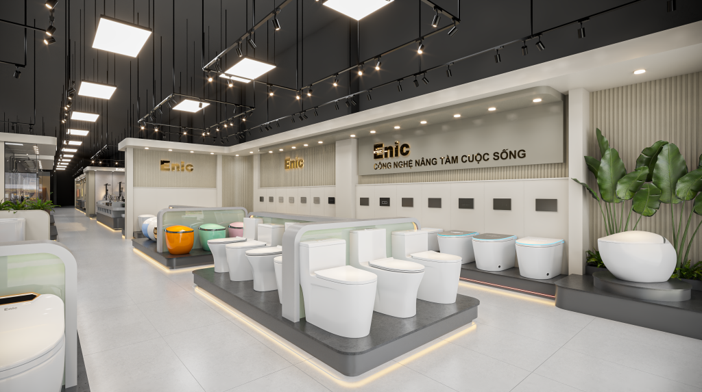 Showroom bồn cầu Đồng Nai Enic rộng rãi 