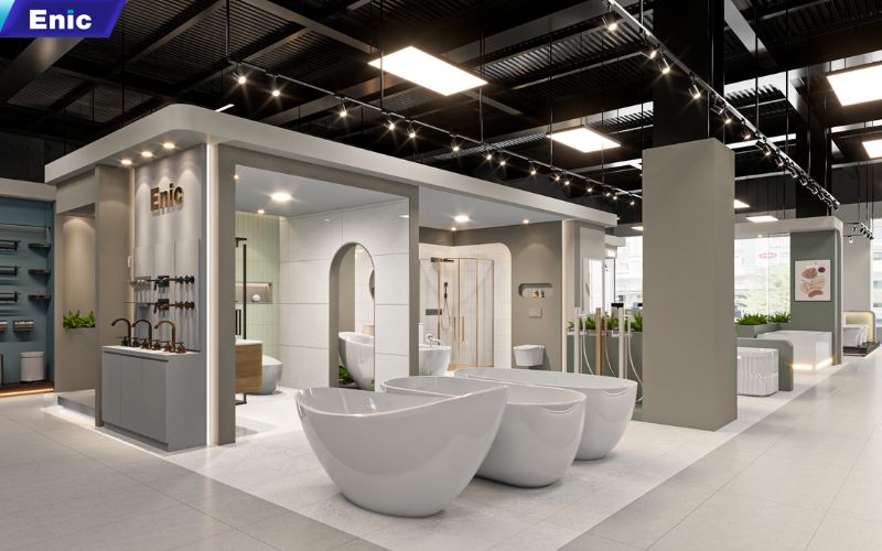 Showroom Enic rộng rãi, trưng bày khoa học 