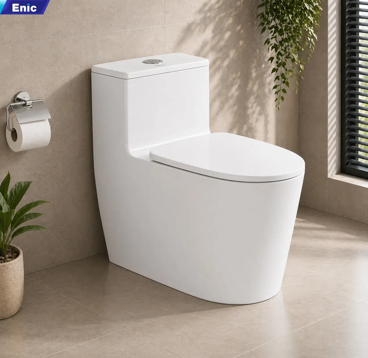 Bồn cầu 1 khối két nước thấp 