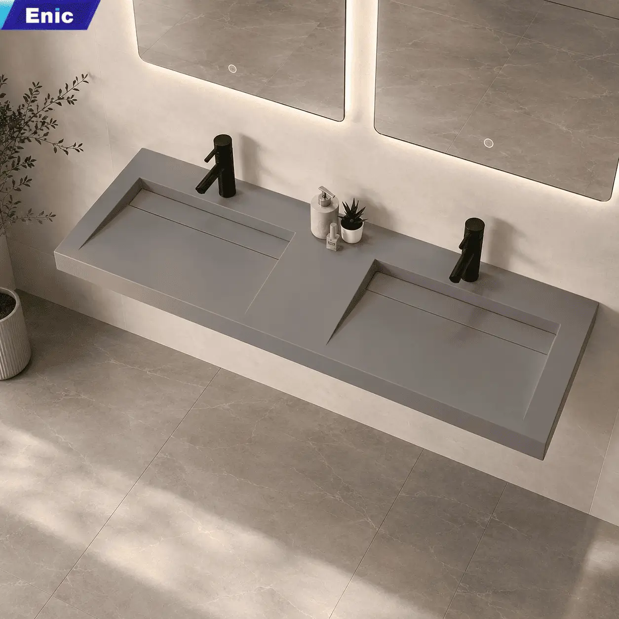 Lavabo treo tường đôi gia tăng tiện ích