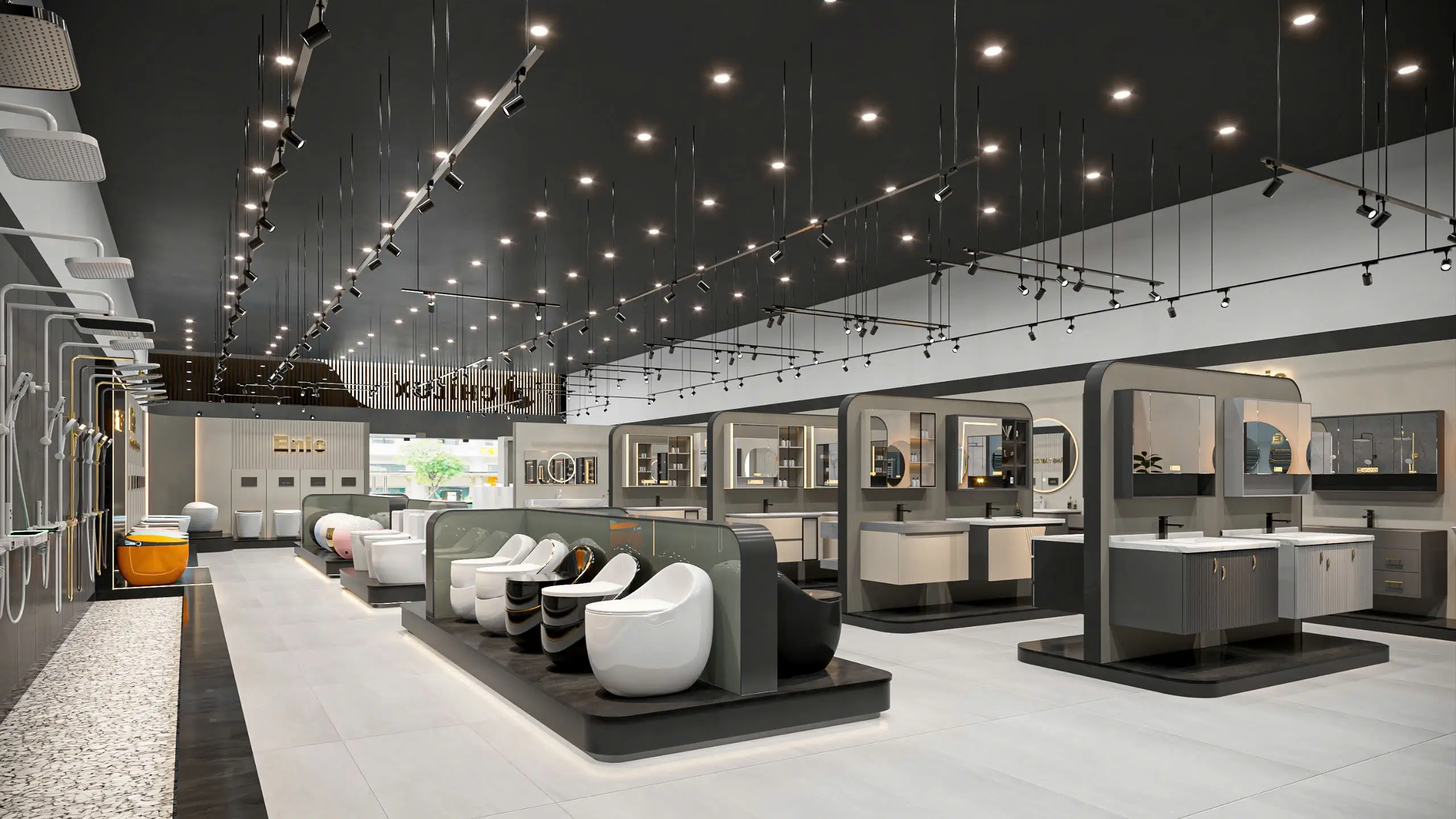 Showroom trưng bày bồn cầu trứng Enic