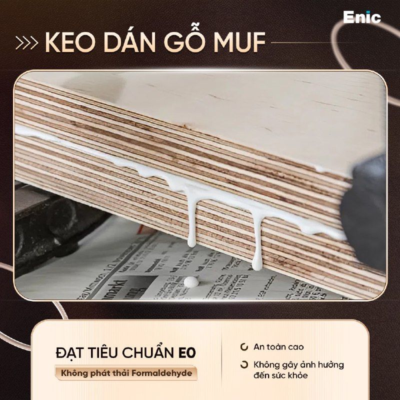 Enic sử dụng keo MUF đạt chuẩn E0 cho tủ phòng tắm