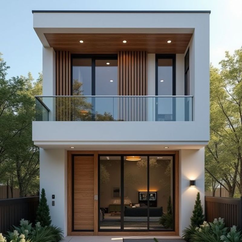 Nhà phố tối giản mái bằng